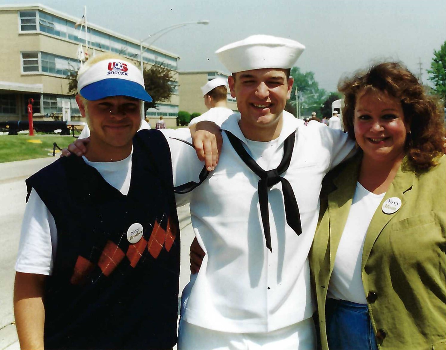 Judy Barnes and her sons at Navy boot camp graduation